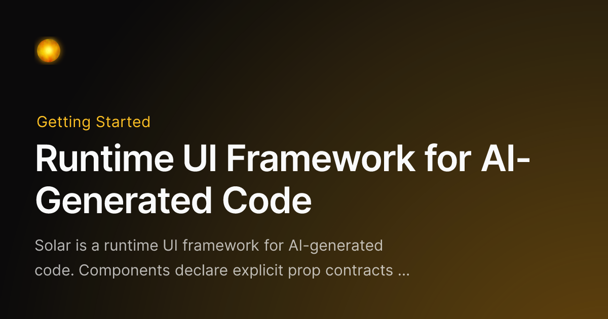 Runtime UI Framework for AI-Generated Code