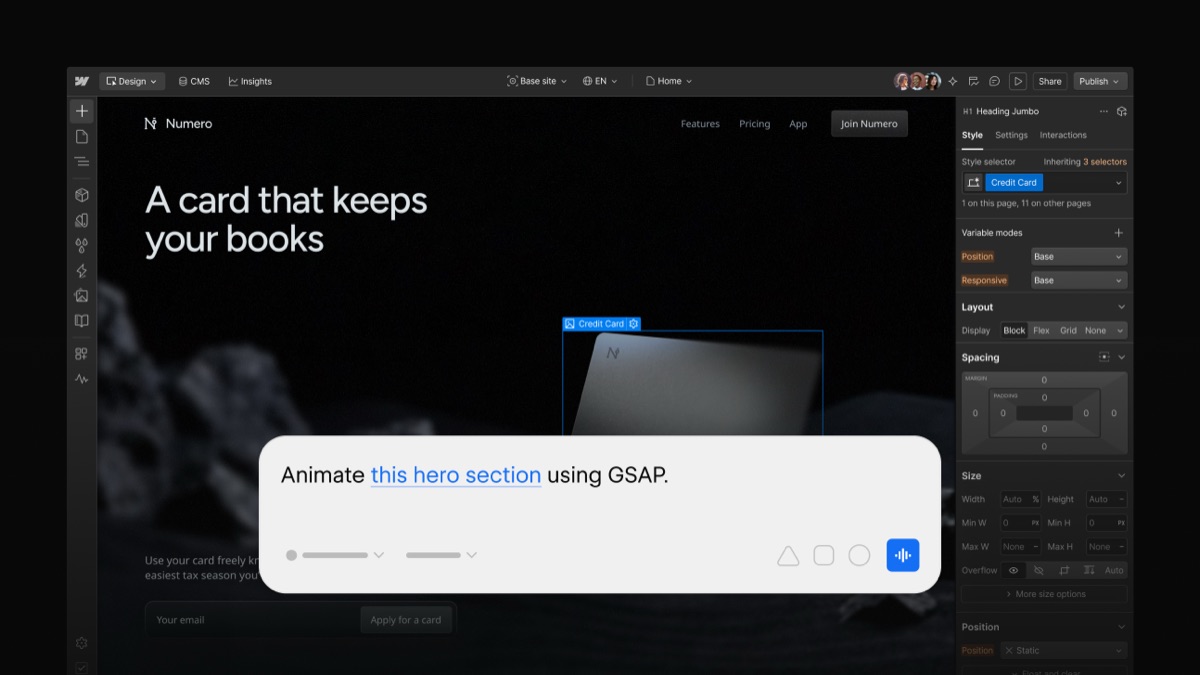 Webflow MCP interactions, CMS, and Cloud